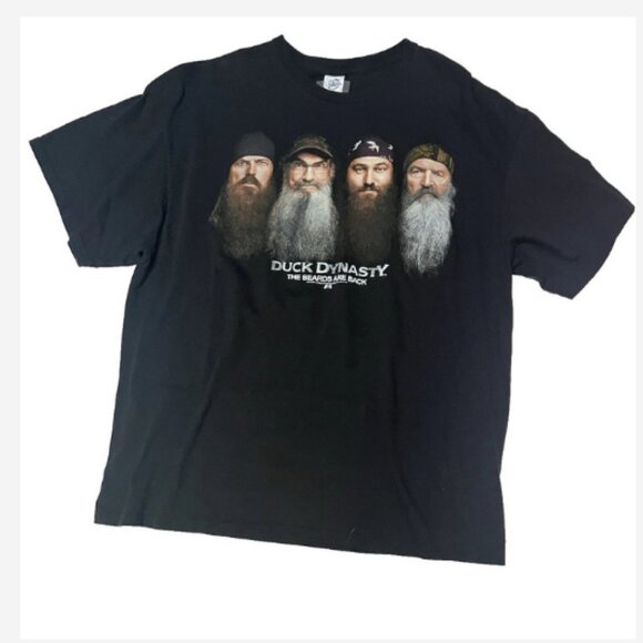 Duck Dynasty T-Shirt Mens Size 2XL Black W/Graphics "The Beards Are Back" Cotton - Picture 1 of 3
